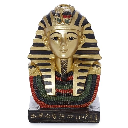 Tutankhamun Bust Ornament – Gold Egyptian Resin Sculpture