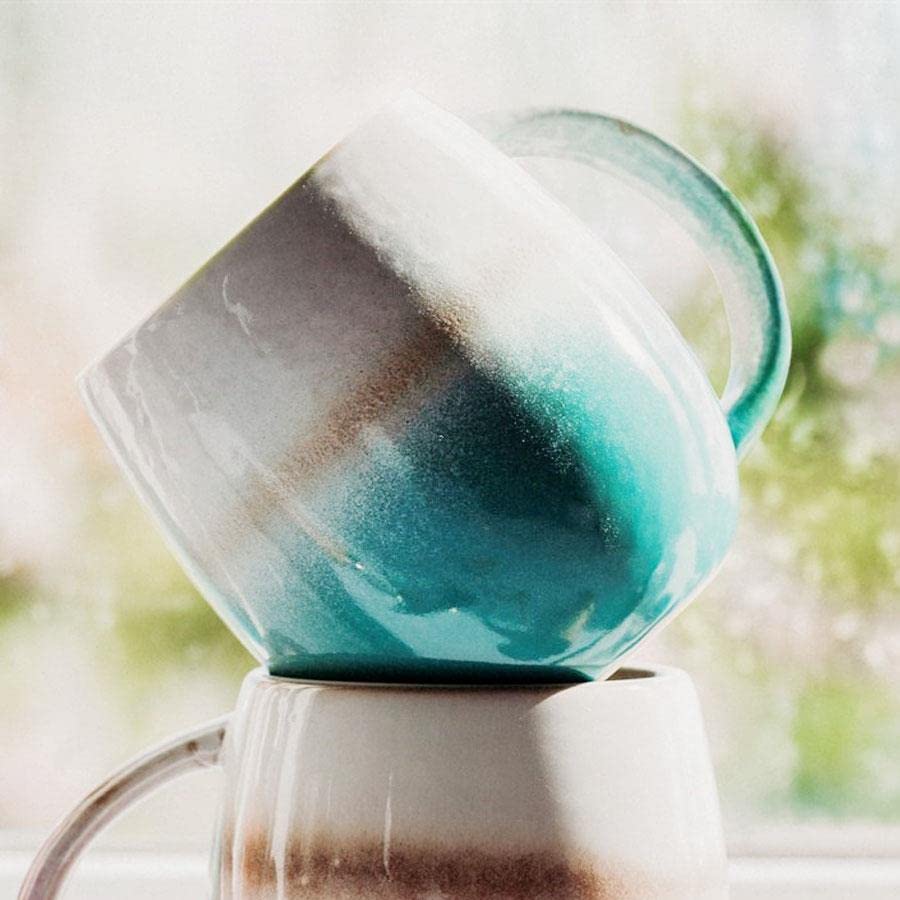 Sass & Belle Dip Glazed Ombre Mug Pink or Turquoise