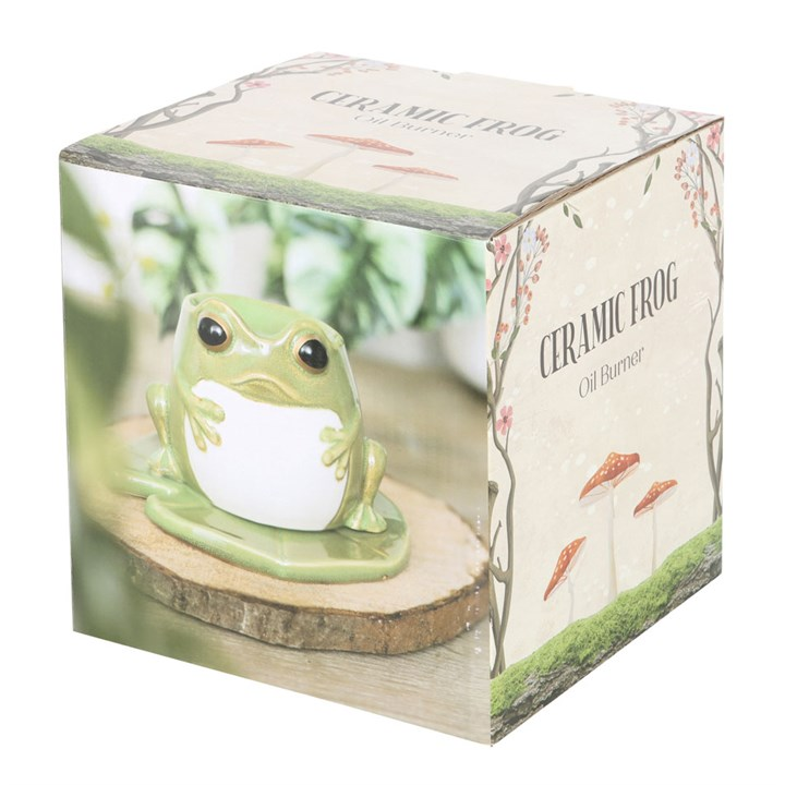 Frog-Shaped Oil Burner with Lily Pad Plate