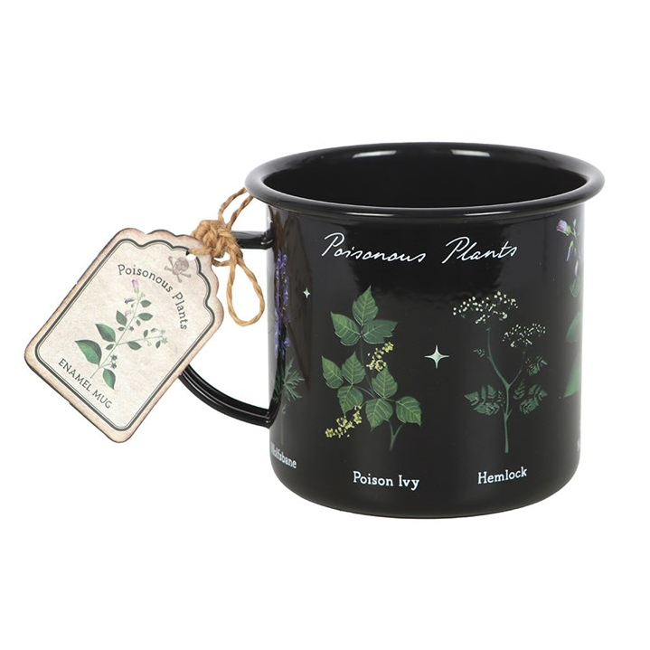 Poisonous Plants Black Enamel-Style Mug – 500ml