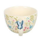 Luna Bloom Floral Ceramic Mug with Butterfly Handle