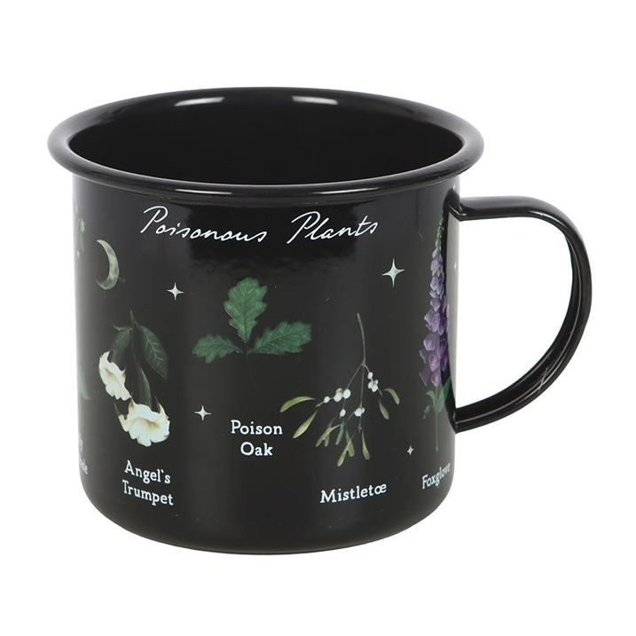 Poisonous Plants Black Enamel-Style Mug – 500ml