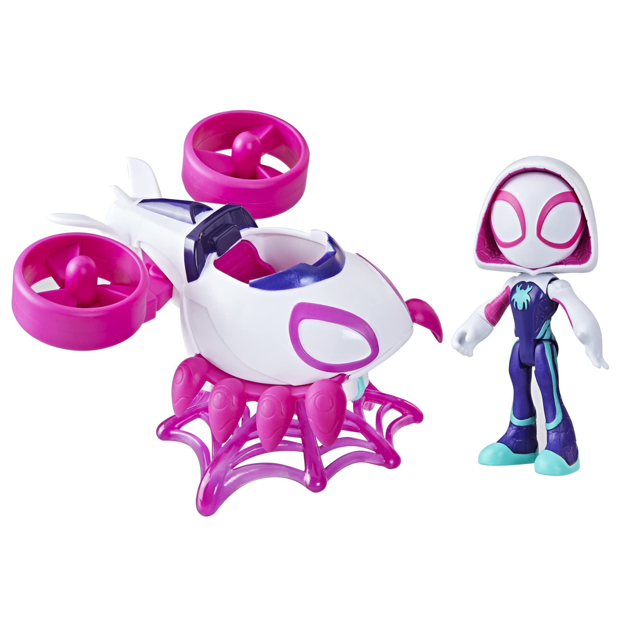 Preschool Marvel Ghost-Spider Copter Set, 4-Inch Scale Action Figure with Vehicle & Accessory SPIDEY AND HIS AMAZING FRIENDS