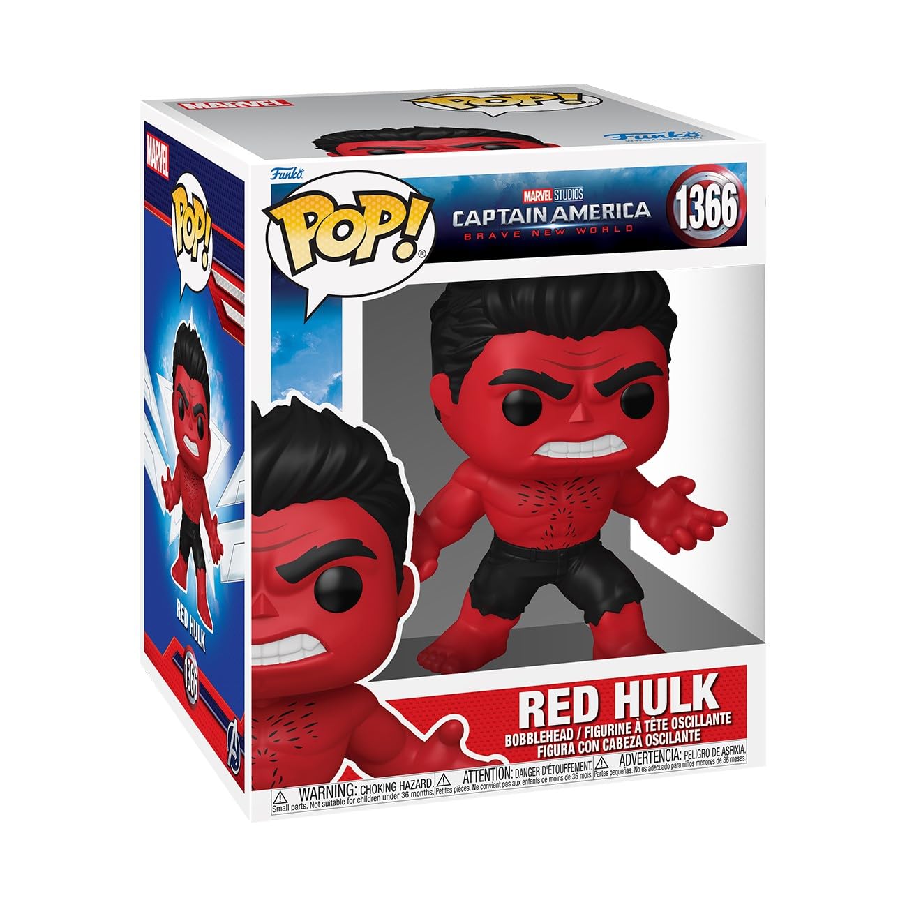 Funko Pop! Captain America Brave New World - Red Hulk (Super POP!) #1366 White Wabbit Retail