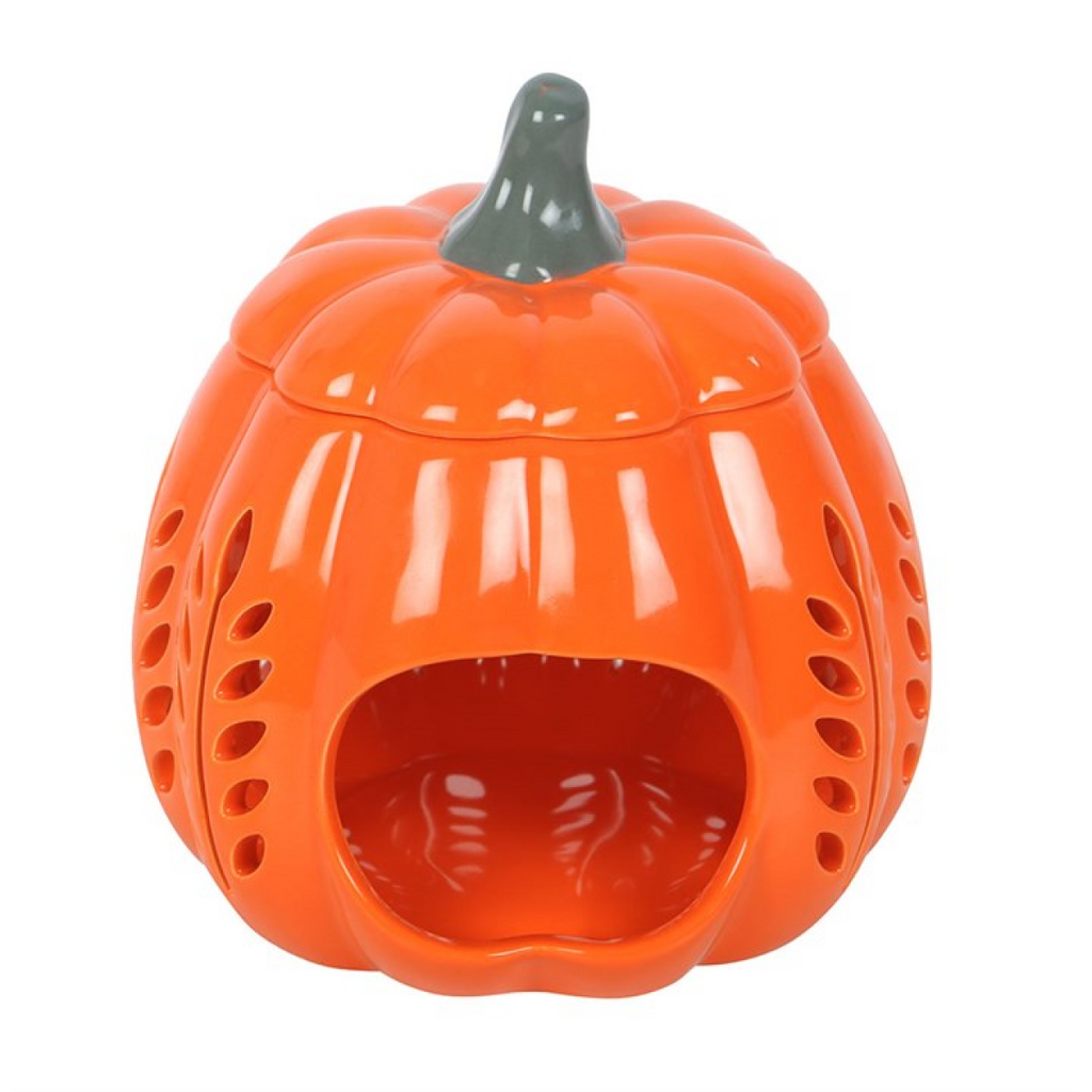 Orange Autumn Days Cut Out Pumpkin Ceramic Oil Burner and Wax Warmer