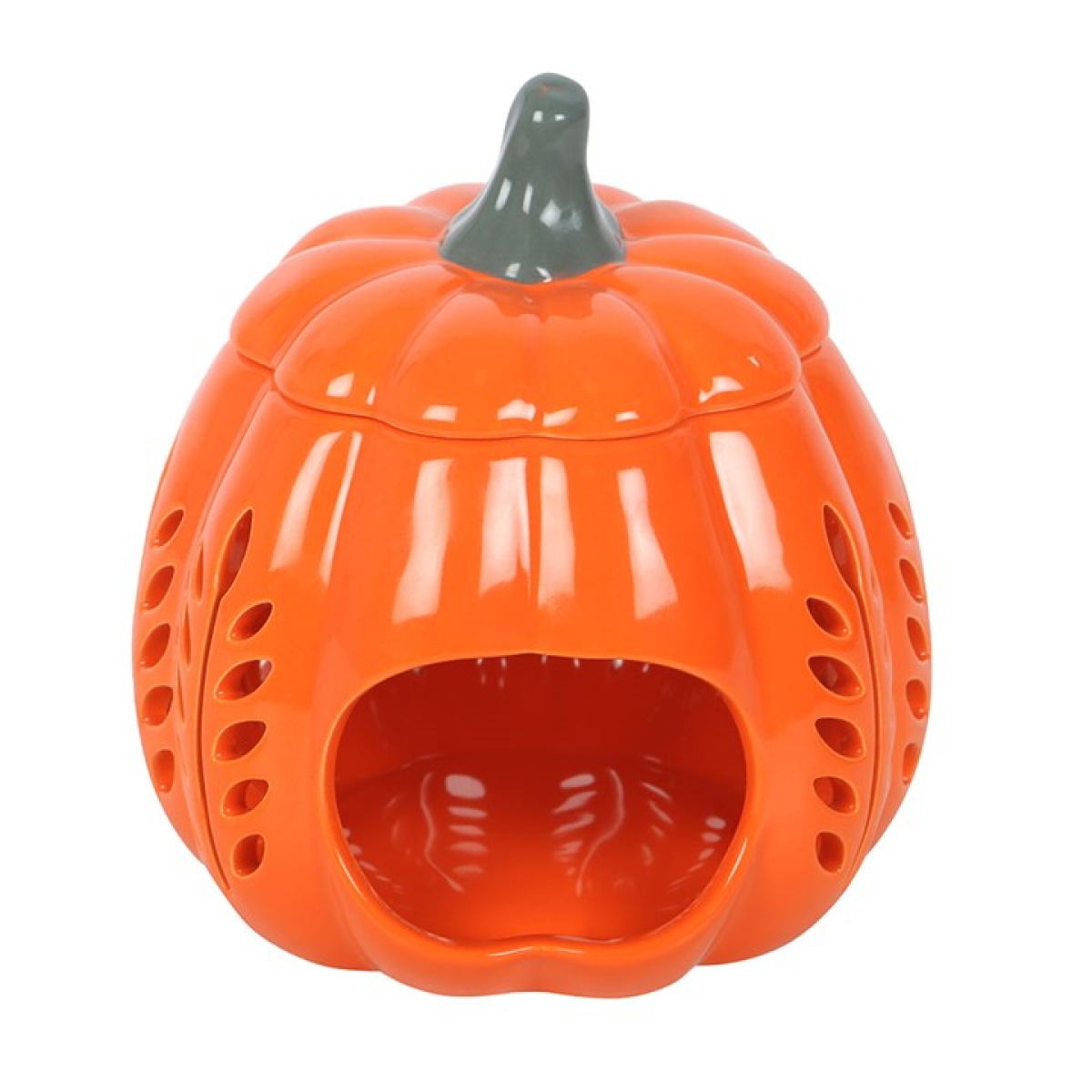 Orange Autumn Days Cut Out Pumpkin Ceramic Oil Burner and Wax Warmer