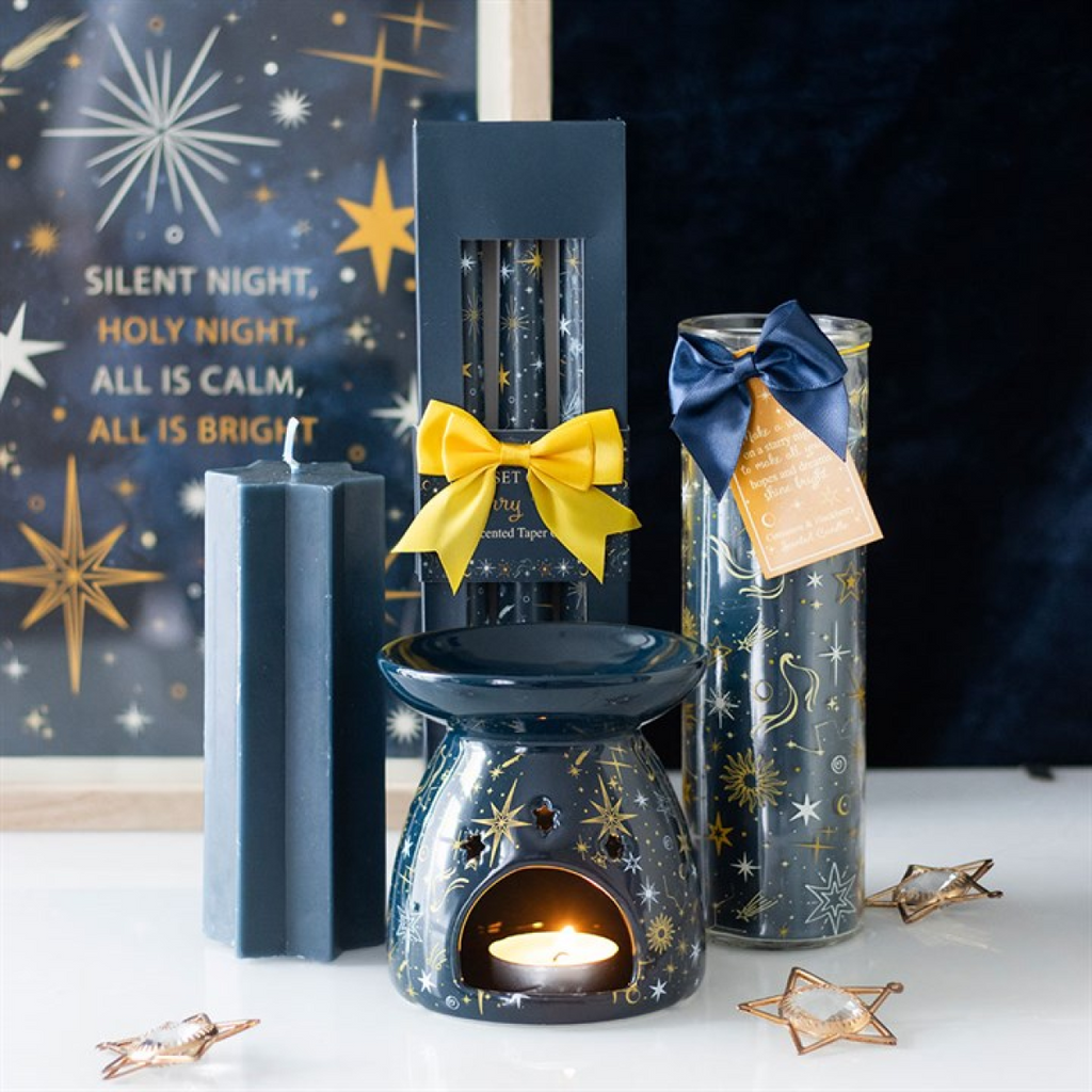 Blue Starry Night Oil Burner and Wax Warmer