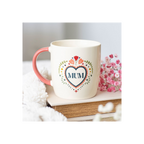 Mum Folk Heart Mug