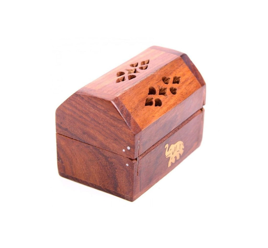 Puckator Sheesham Wood Mini Incense Burner Box-Elephant Inlay Puckator