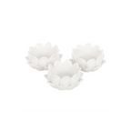 Set of 3 White Lotus Flower Tealight Holders
