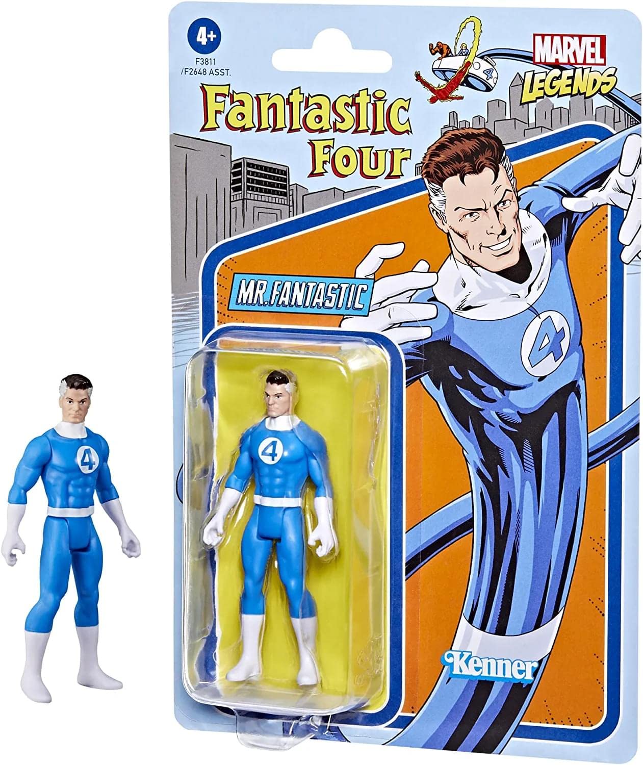 Marvel Hasbro Legends Series Mr. Fantastic Action Figure Toy 9.5 cm Retro 375 Collection Marvel