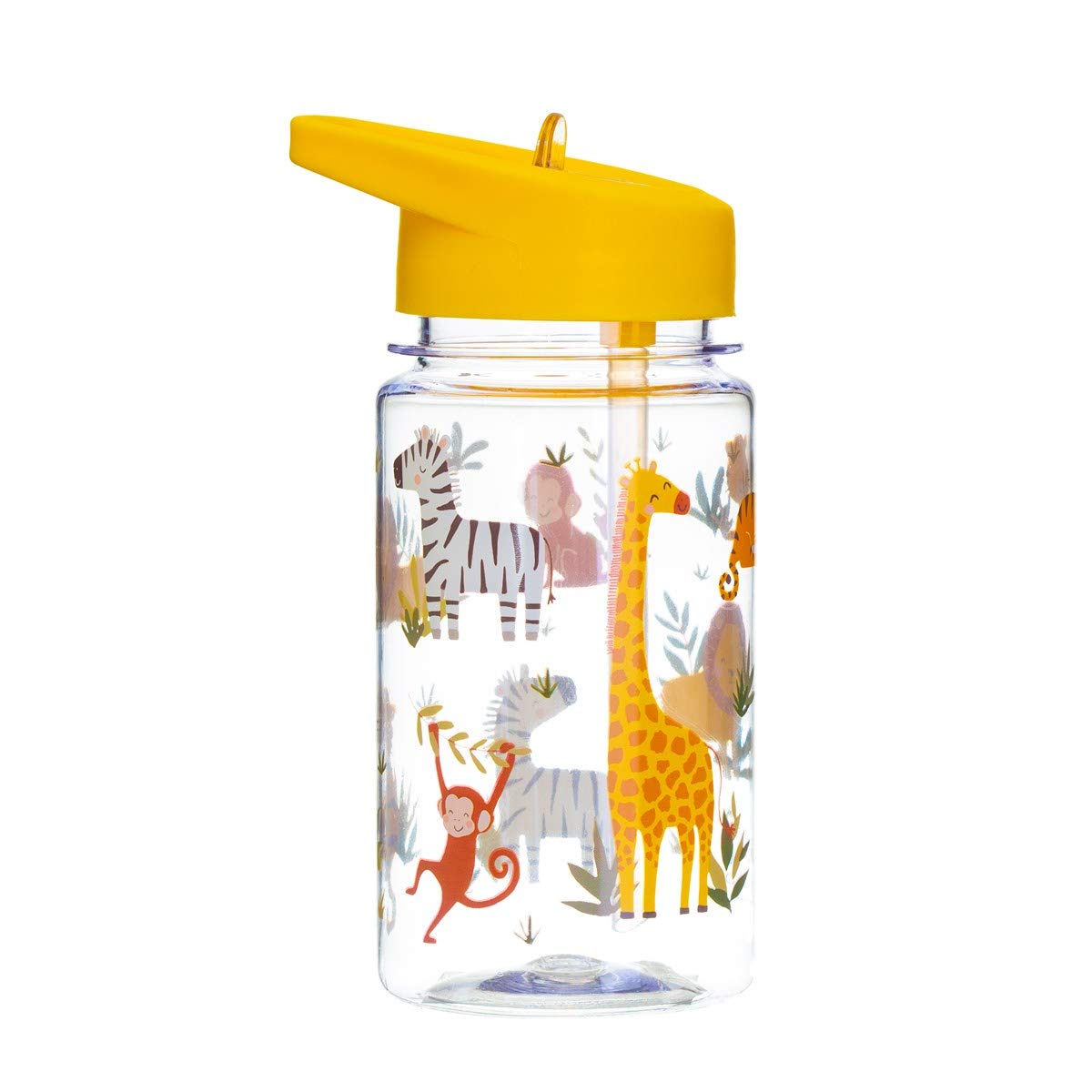 Sass & Belle Kids Water Bottle – 400ml BPA-Free Reusable with Foldable Straw Lid  Digger, Garden Friends, Savannah Safari & Fire Engine