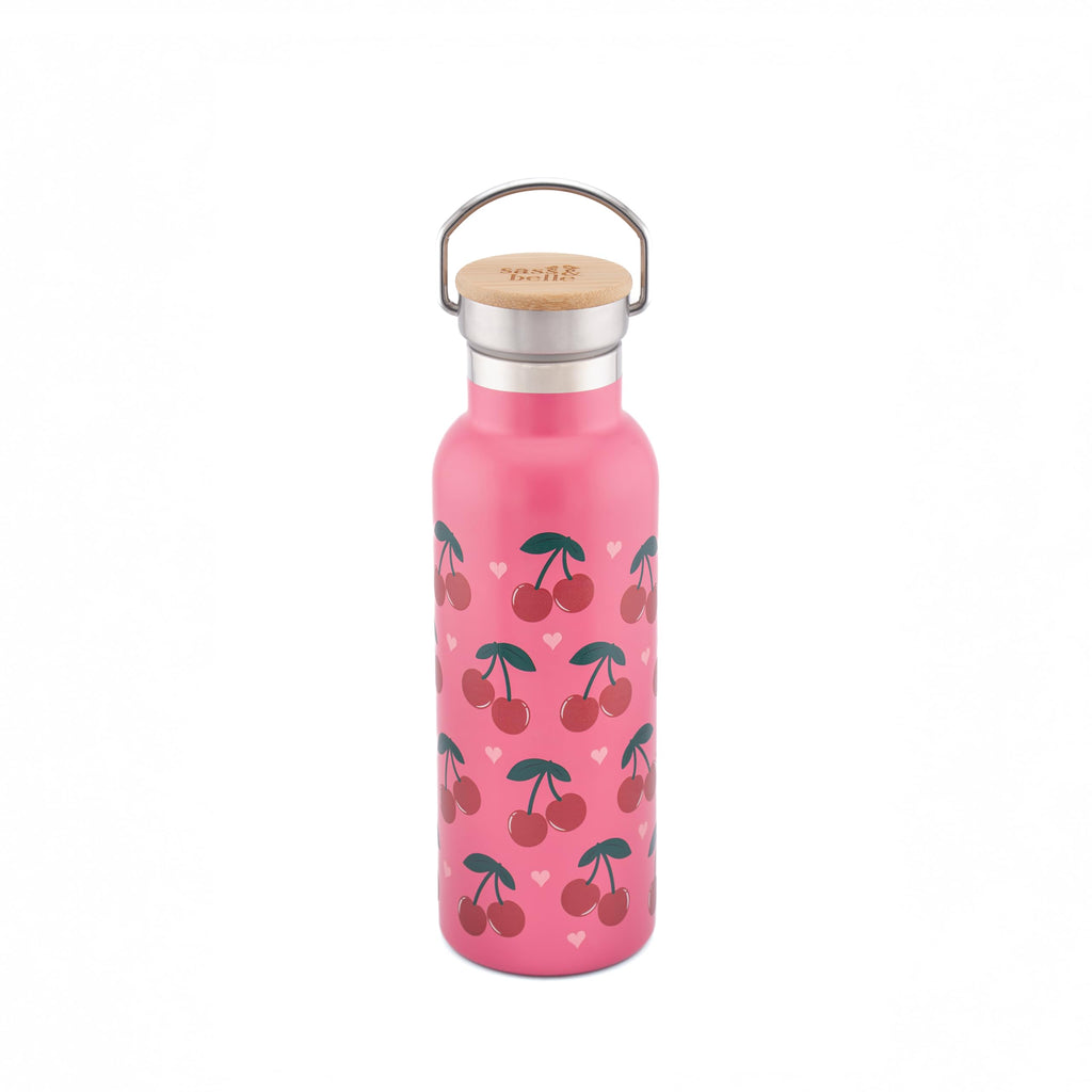 Sass & Belle Cherry/Frog/Highland Cow Metal Water Bottle 500ml