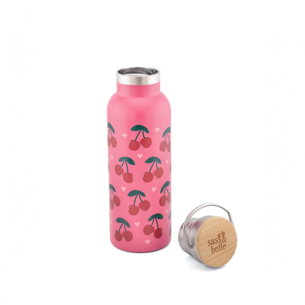 Sass & Belle Cherry/Frog/Highland Cow Metal Water Bottle 500ml
