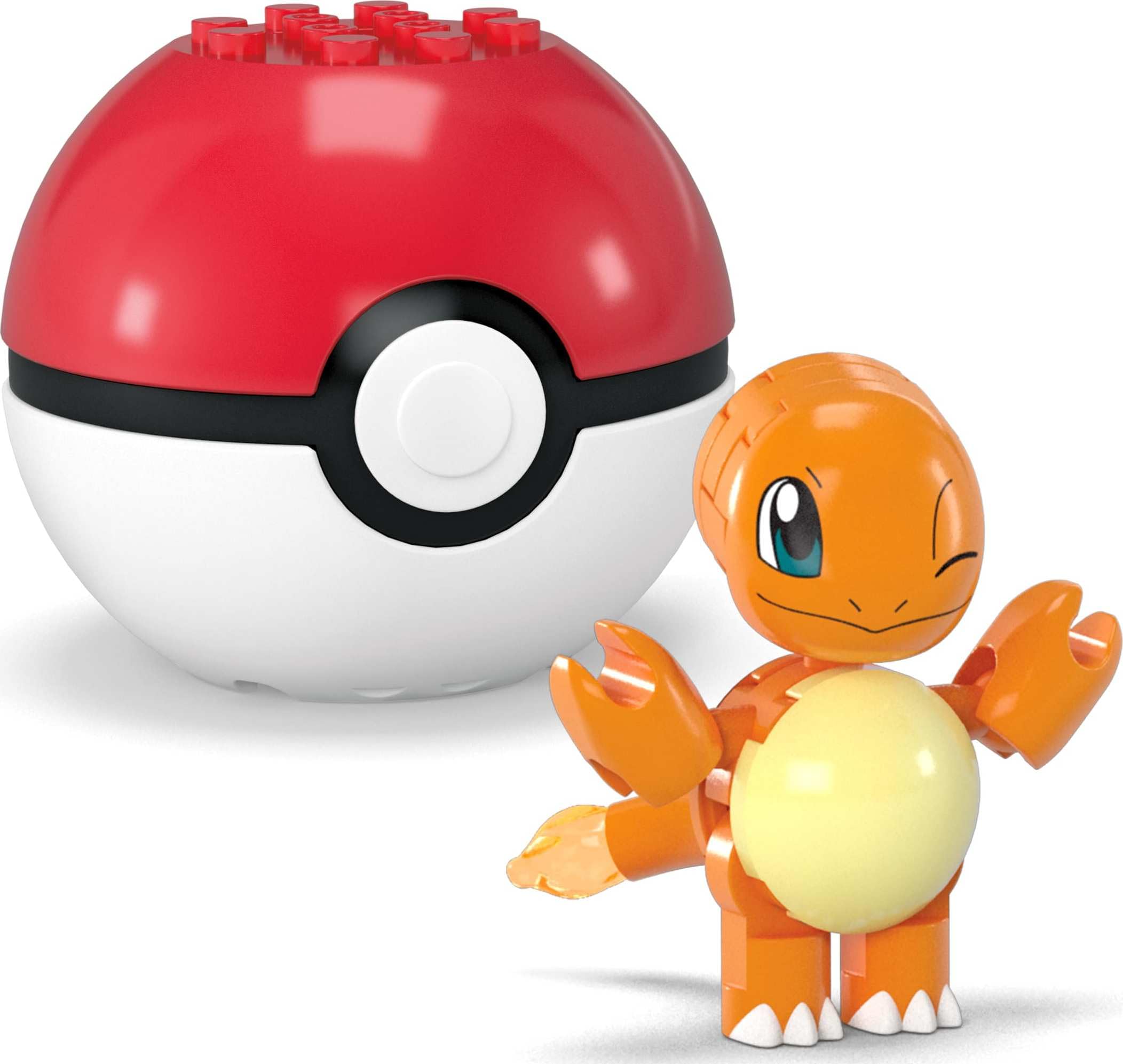 Mattel MEGA Pokémon Action Figure Building Toys Set, Poké Ball 2-Pack, Charmander and Eevee with 40 Pieces