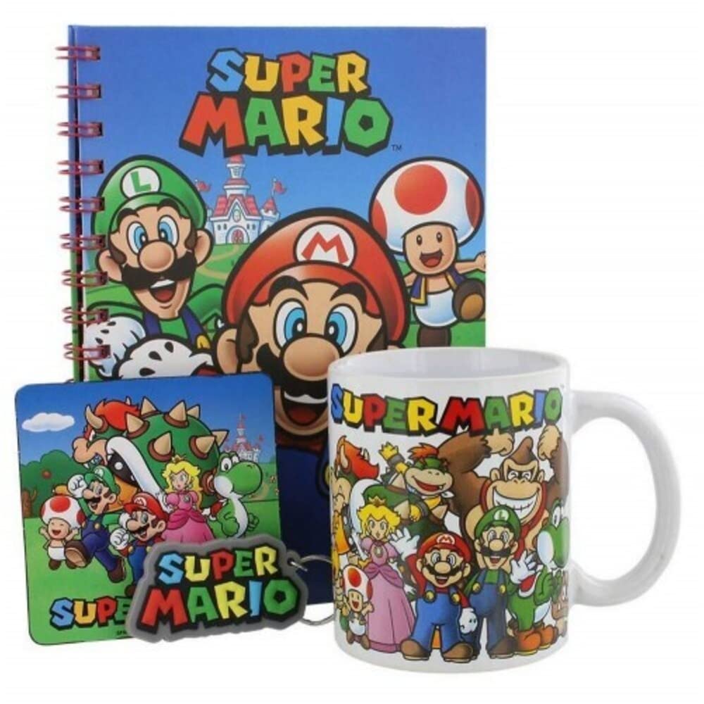 Super Mario Bumper Gift Set – Mug, Notebook, Coaster & Keyring