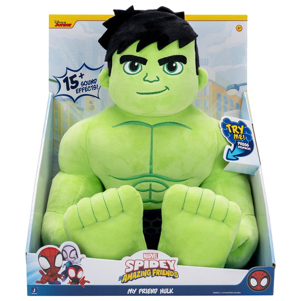 Jazwares Spidey and his Amazon Friends My Friend Hulk Feature Plush - Features 15+ sound effects