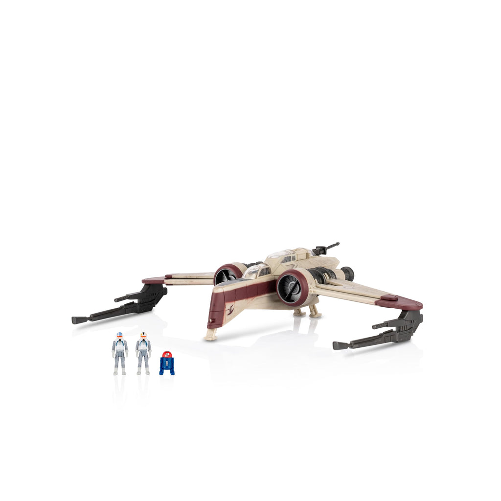 Jazwares Star Wars Micro Galaxy Squadron ARC-170 Starfighter - 8-Inch Vehicle with Three 1-Inch Micro Figure Accessories