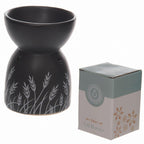 Eden Grass Design Black Ceramic Oil &amp; Wax Melt Burner