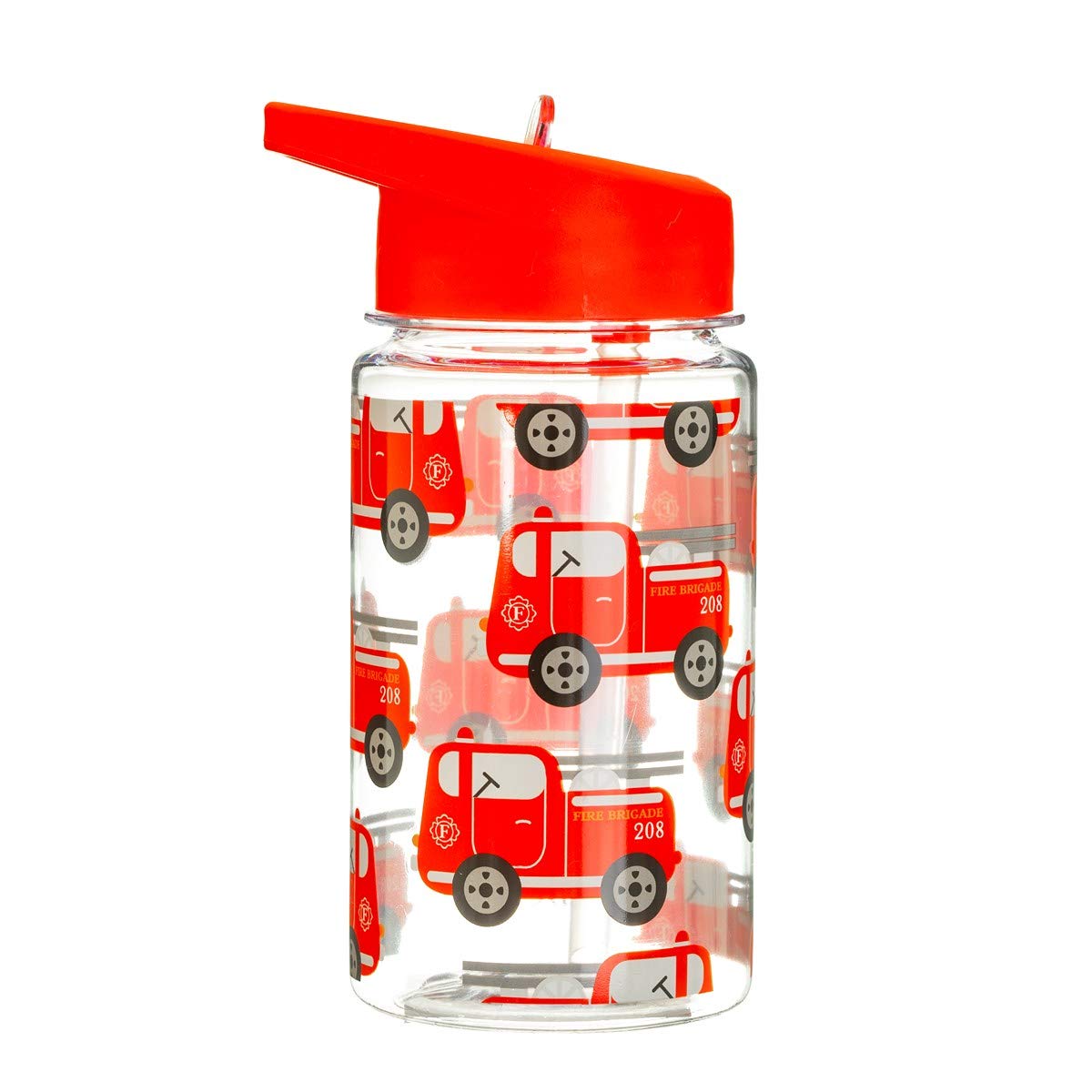Sass & Belle Kids Water Bottle – 400ml BPA-Free Reusable with Foldable Straw Lid  Digger, Garden Friends, Savannah Safari & Fire Engine