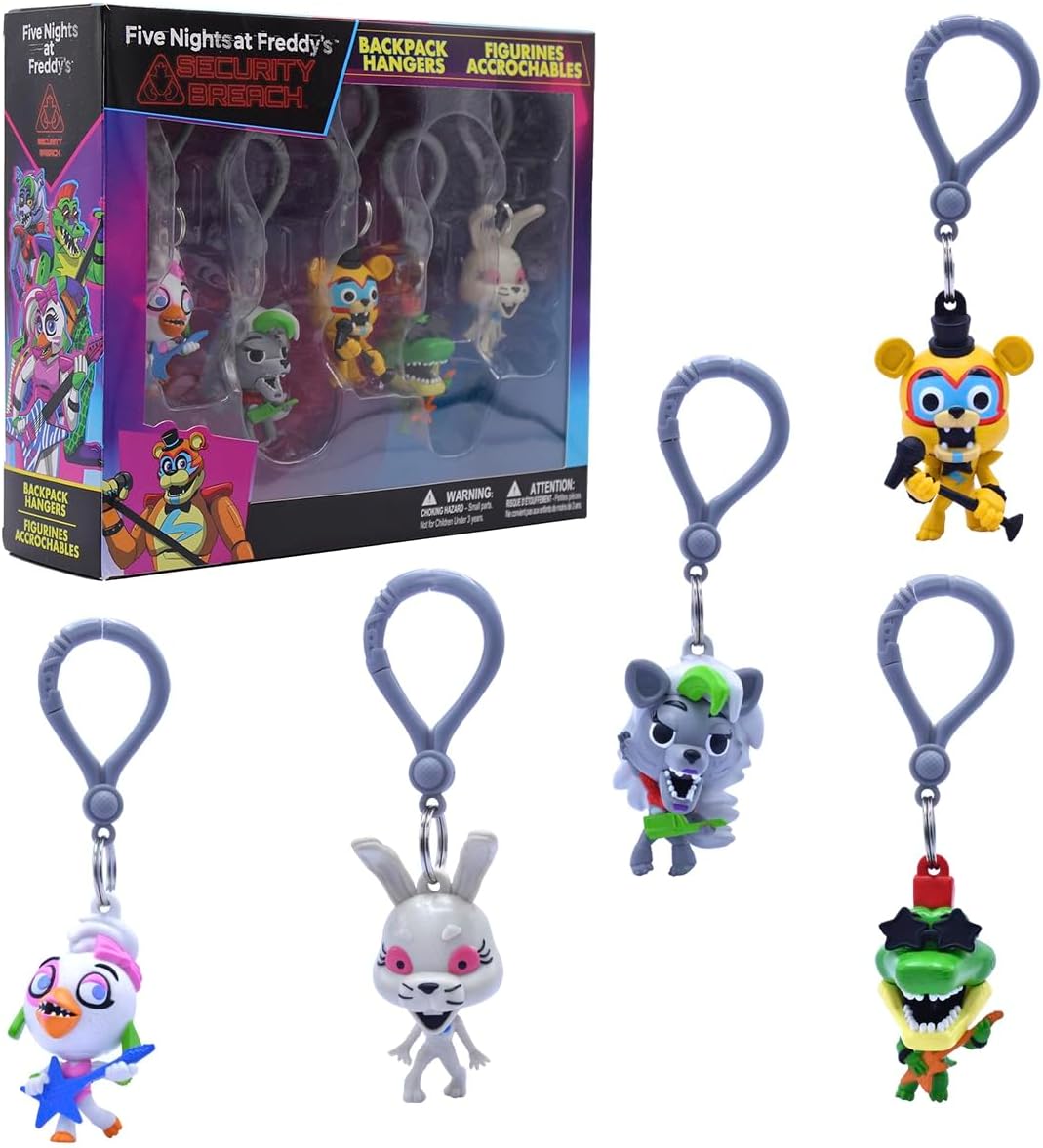 Just Toys LLC Five Nights at Freddy's Backpack Hangers (Five Nights at Freddy's Security Breach Backpack Hangers S1 Collector's Box