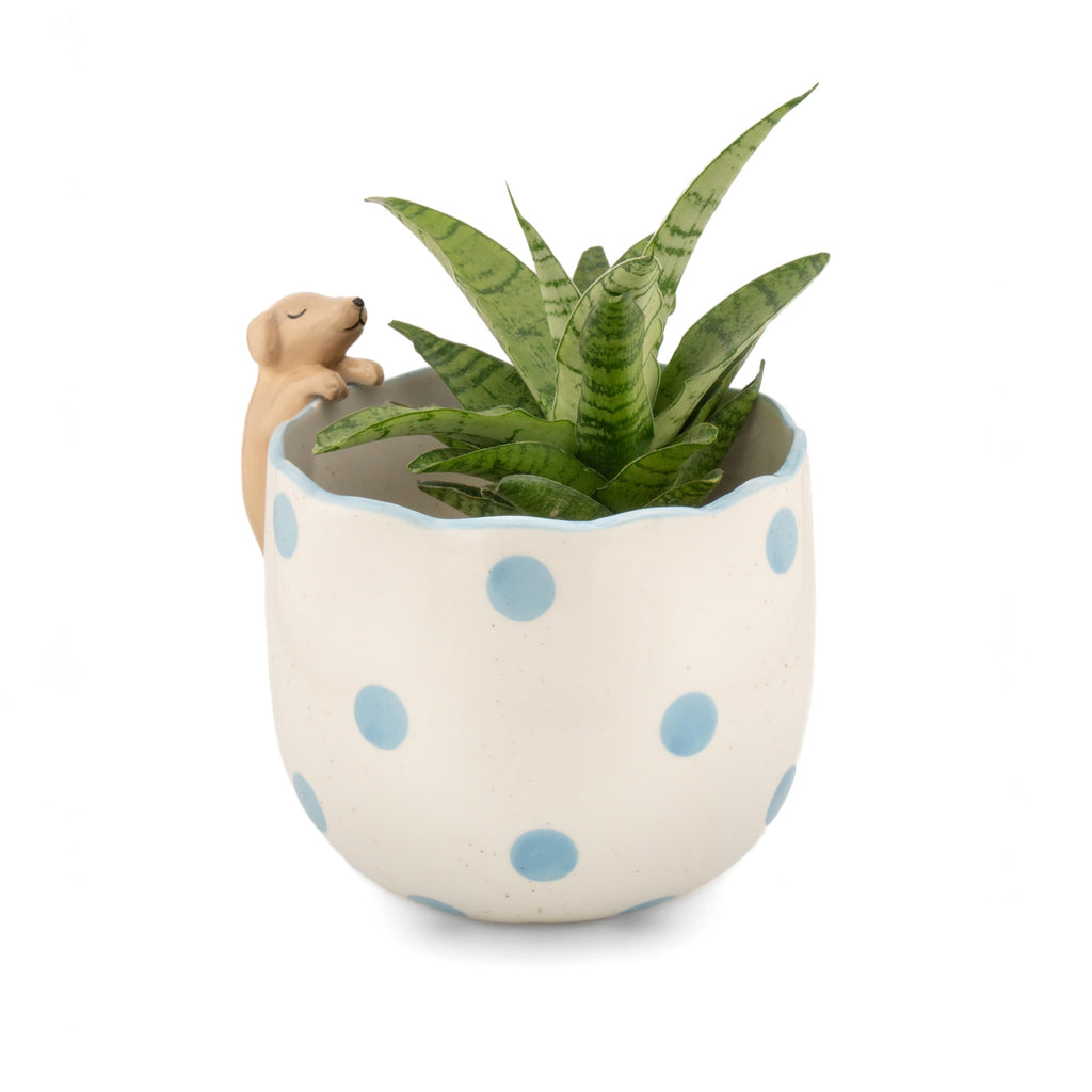 Sass & Belle Peeking Dog Planter
