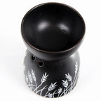 Eden Grass Design Black Ceramic Oil &amp; Wax Melt Burner