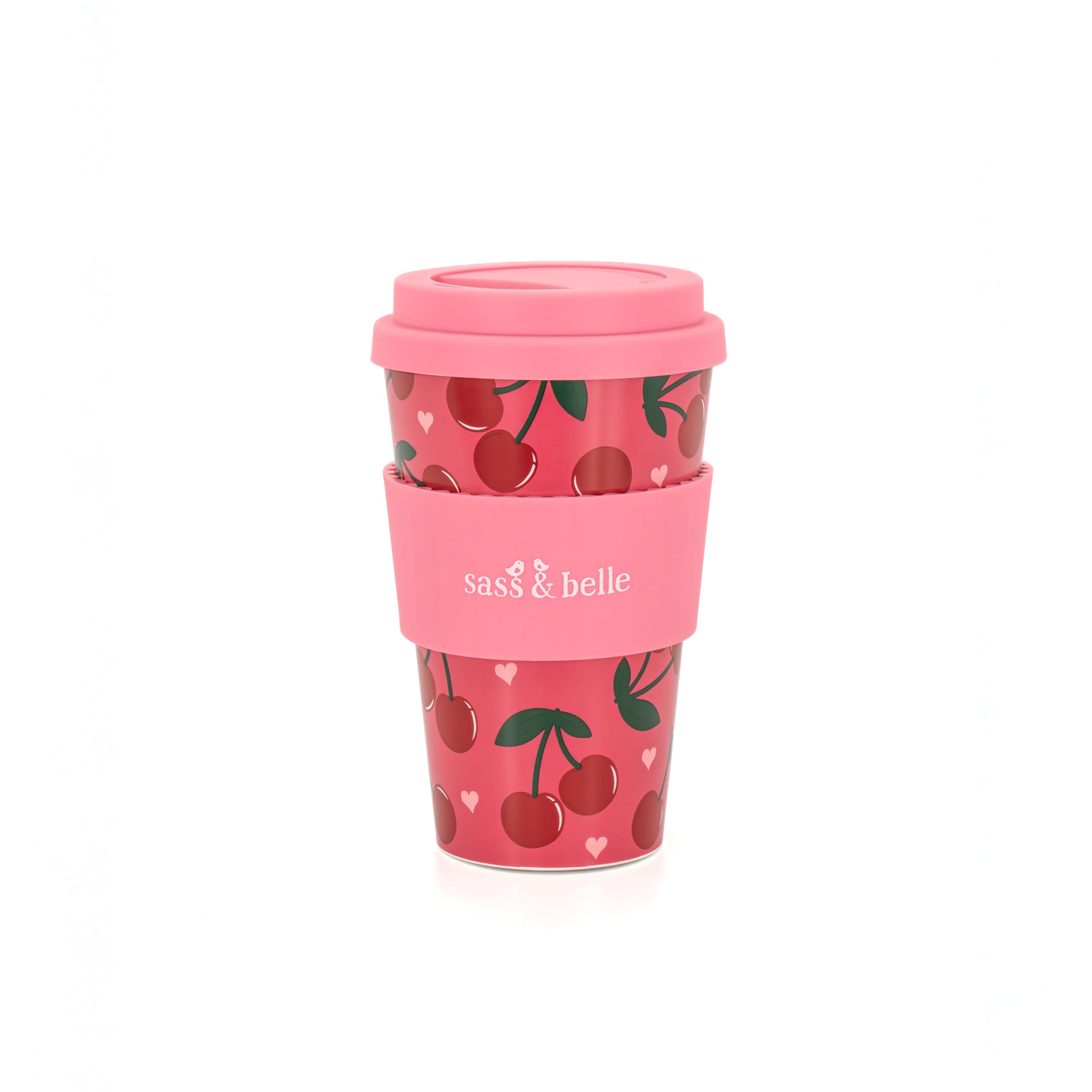 Sass & Belle Mallard Duck/Cherry/Bow Travel Coffee Cup