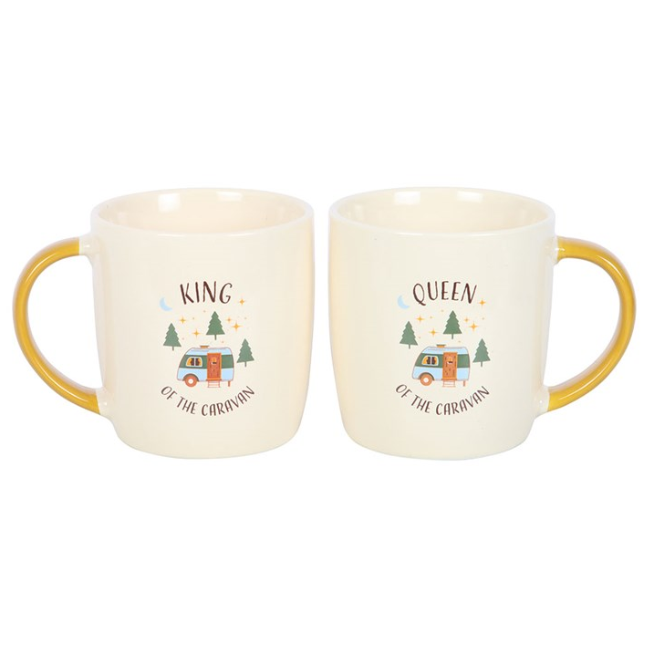 Camping King and Queen Couples Mug Set