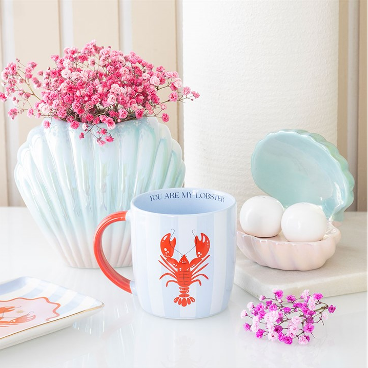 You Are My Lobster Blue & White Striped Mug