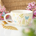 Luna Bloom Floral Ceramic Mug with Butterfly Handle