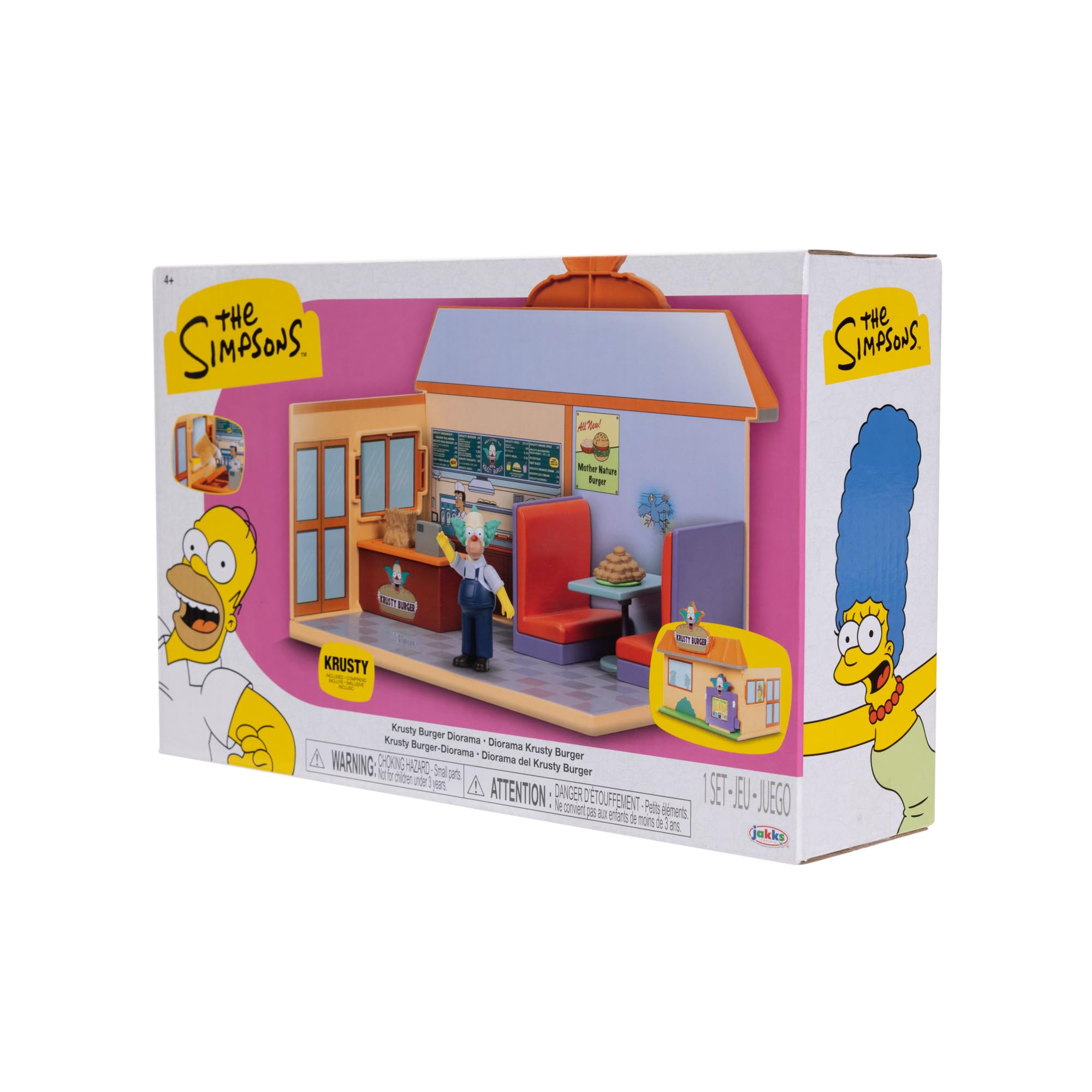 Jakks Pacific The Simpsons Krusty Burger Playset Includes 6.35 cm Krusty the Clown Articulated Mini Figurine and Detailed Accessories Jakks Pacific