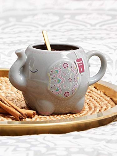 Sass & Belle Mandala Elephant Grey Mug Sass & Belle