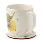 Puckator Jan Pashley Highland Coo Cow Porcelain Mug & Coaster Set Puckator