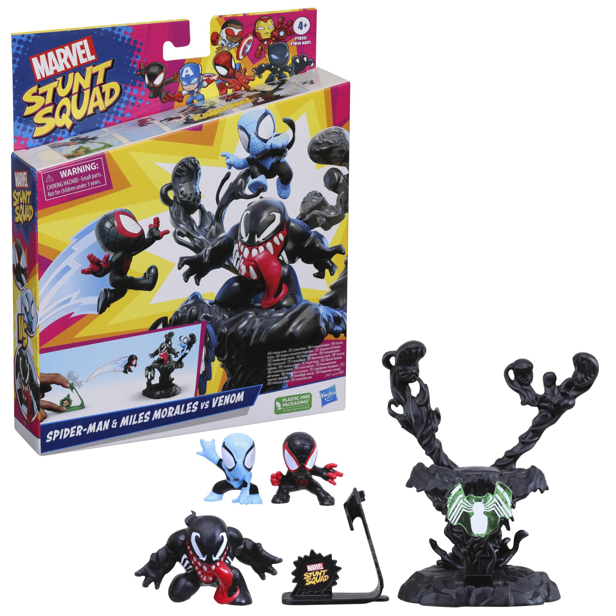 Hasbro Marvel Spider-Man & Miles Morales vs Venom Stunt Squad Figure + Accessories Hasbro