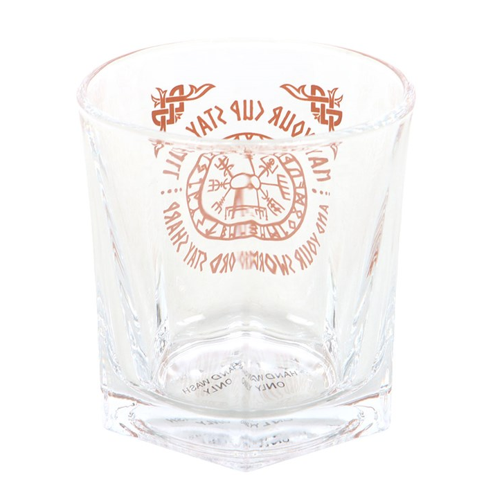Viking Compass Lowball Glass with Cork Coaster – 300ml