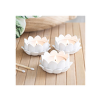 Set of 3 White Lotus Flower Tealight Holders