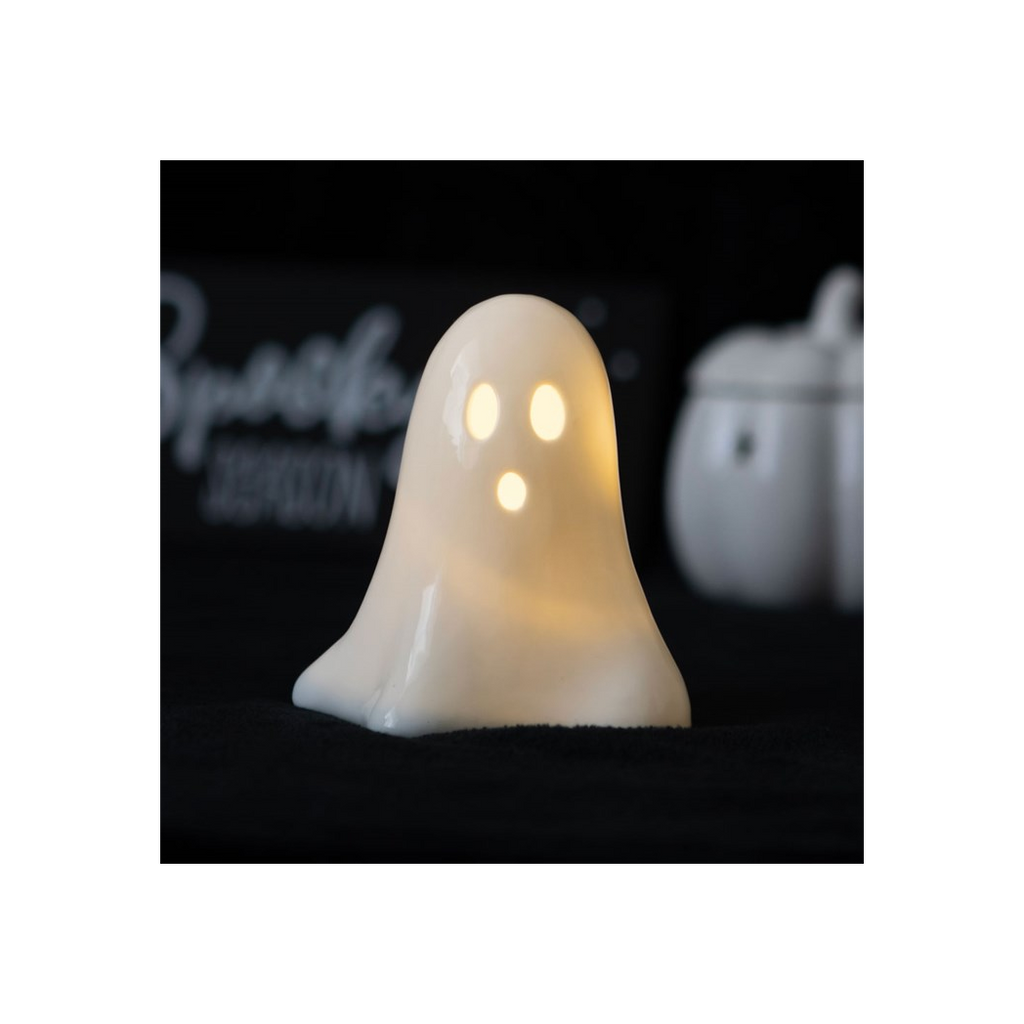 Ceramic LED light-up ghost glowing in the dark