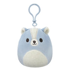 Squishmallows Original 3.5 Inch Clip-On 5 Pack - Blue Skunk, Cream Bat, Purple Beetle, Lime Greem Llama, Yellow Dumbo Octopus Squishmallows