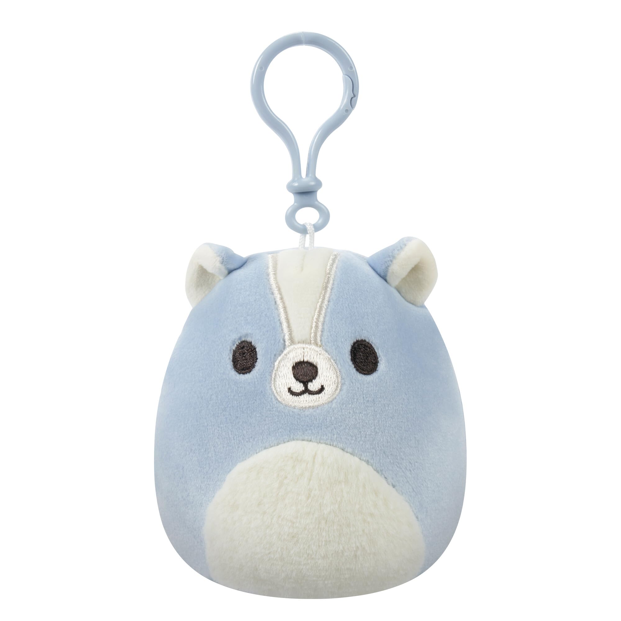 Squishmallows Original 3.5 Inch Clip-On 5 Pack - Blue Skunk, Cream Bat, Purple Beetle, Lime Greem Llama, Yellow Dumbo Octopus Squishmallows