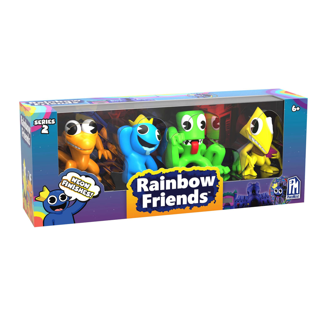Phat Mojo Rainbow Friends - Neon Minifigure 4-Pack (2.5" Tall, Series 2)