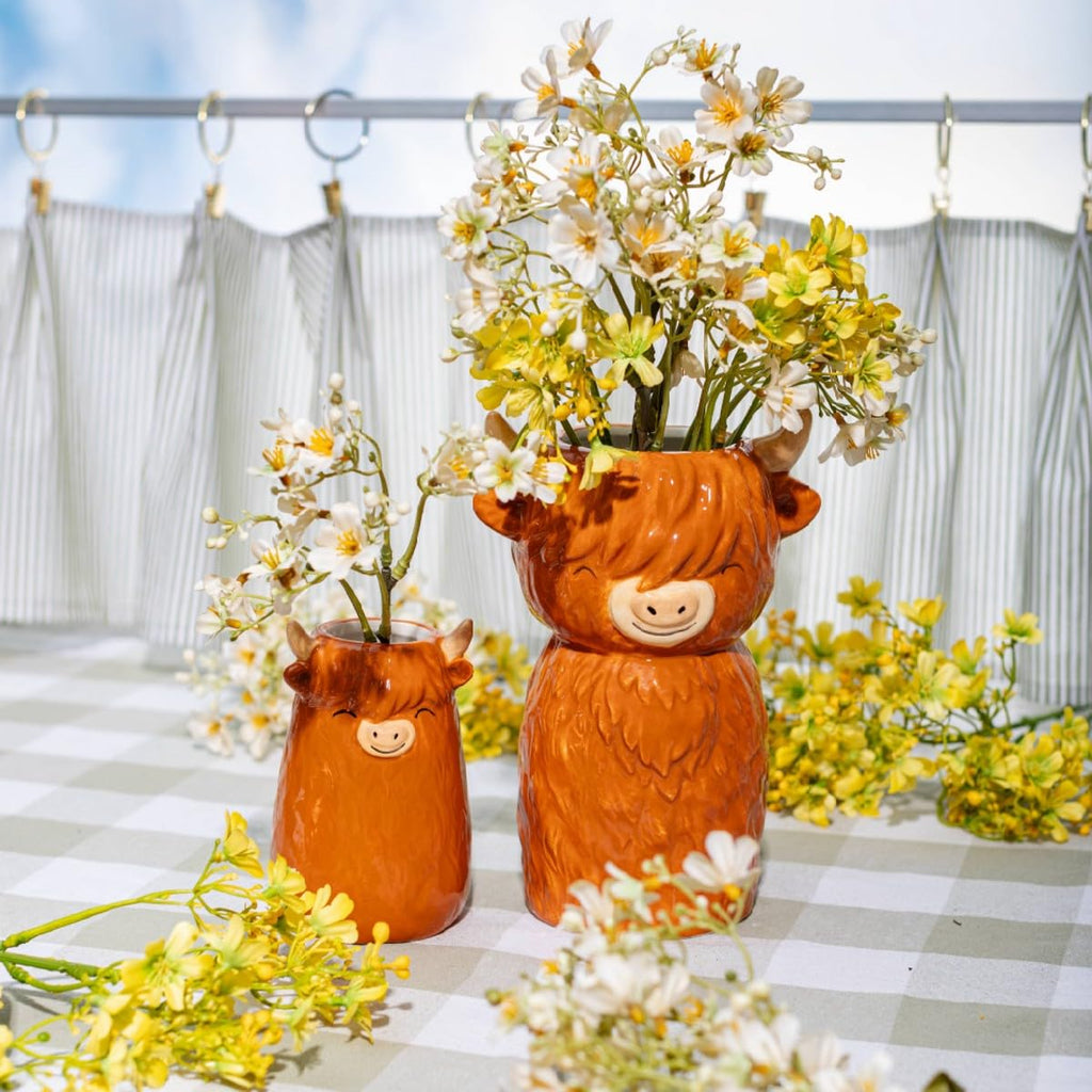 Sass & Belle Highland Cow Shaped Vase