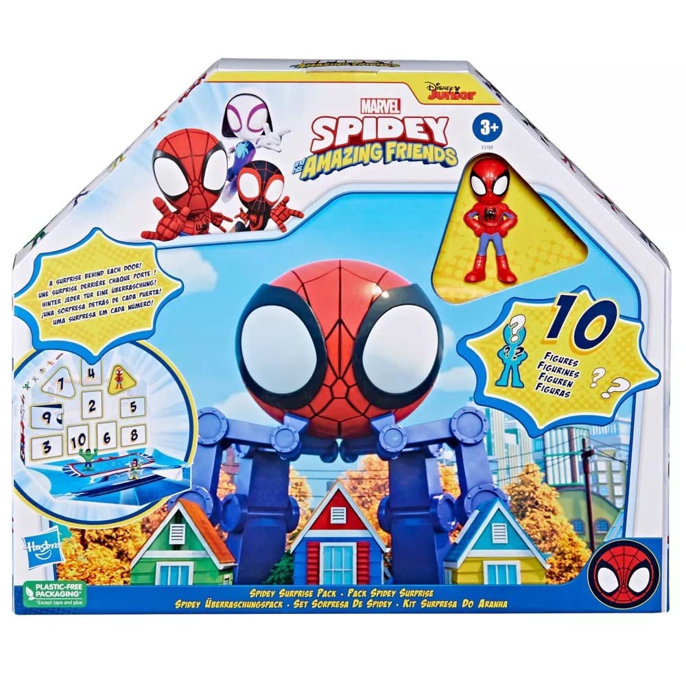 Hasbro Marvel Spidey & His Amazing Friends Action Figures Superheroes + Villains (Spidey Surprise Pack (10 Mini Figures)