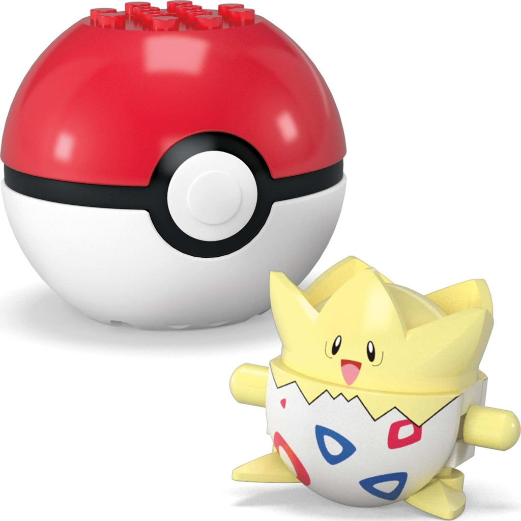 Mattel MEGA Pokémon Action Figure Building Toys Set, Poké Ball 2-Pack, Togepi and Piplup with 41 Pieces