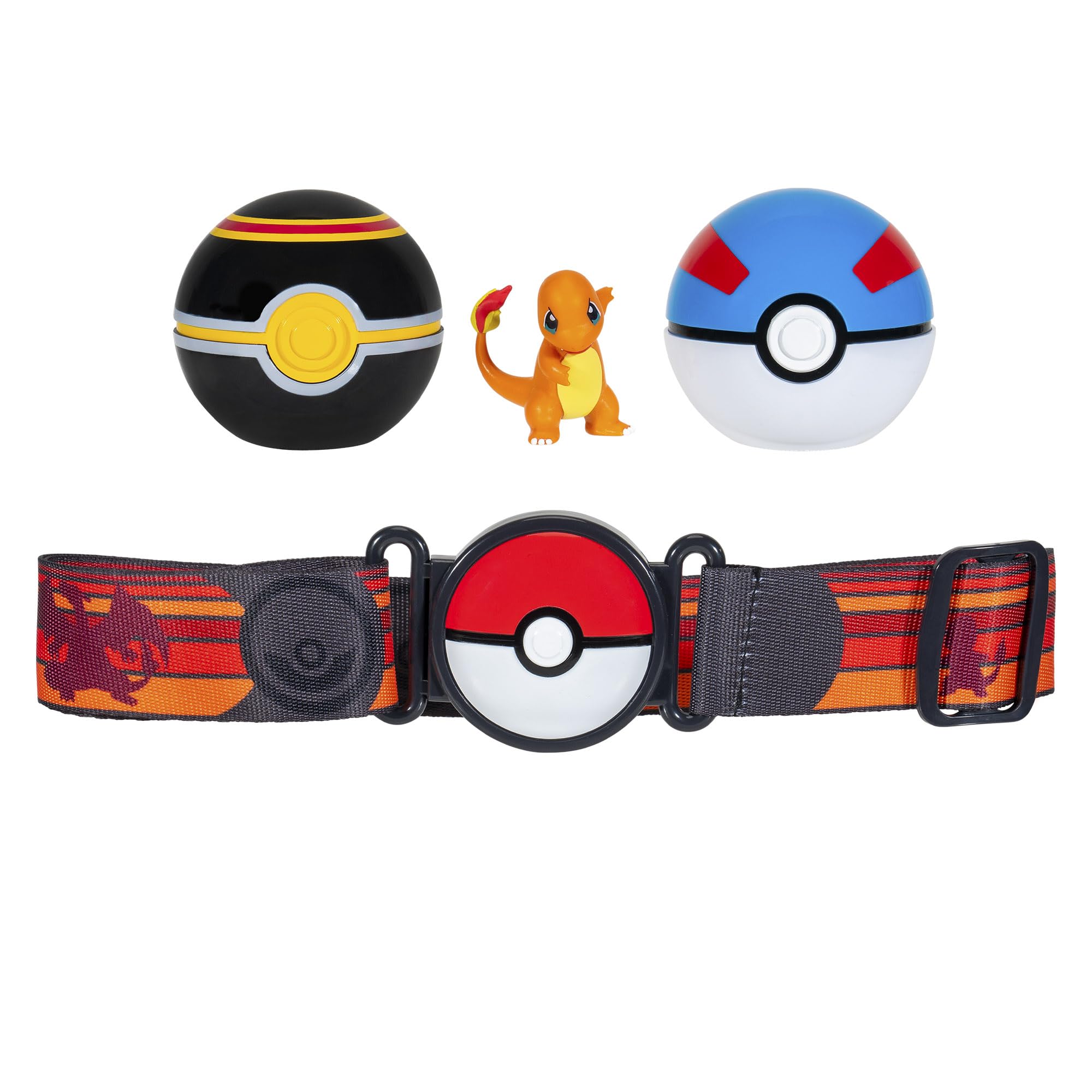 Jazwares Pokémon Clip 'N' Go Belt Set - Belt and Charmander Battle Figure with Accessories
