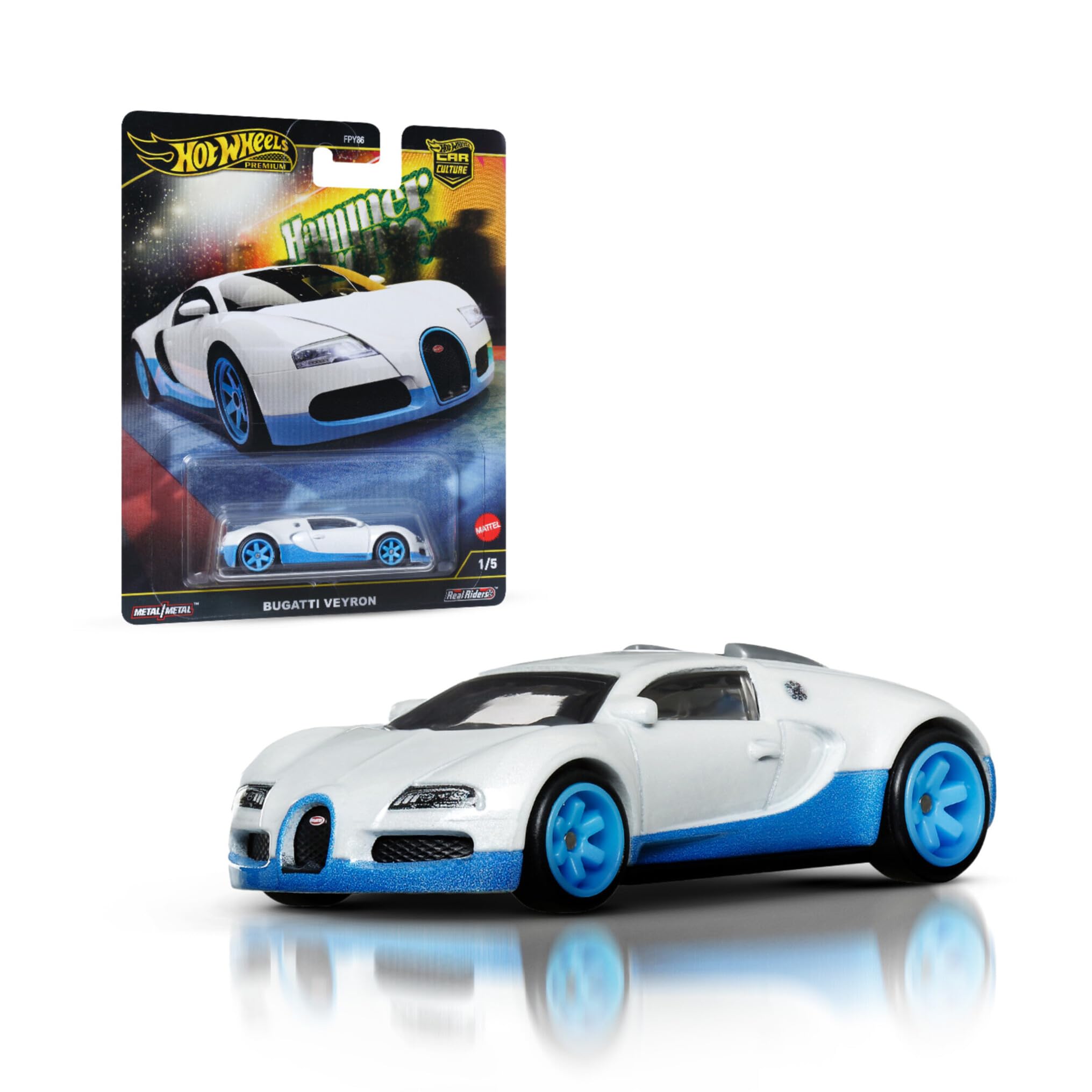 Mattel Hot Wheels Premium Bugatti Veyron, Car Culture Circuit Legends 1:64 Scale Vehicles,