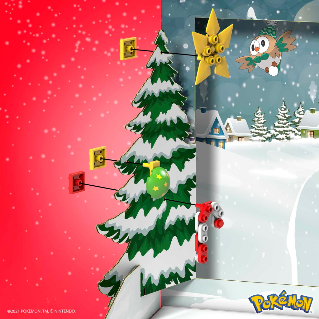 MEGA Pokémon Building Toys Set, Advent Calendar with 202 Pieces, 2 Poseable Characters and Accessories, for Kids, GYG99
