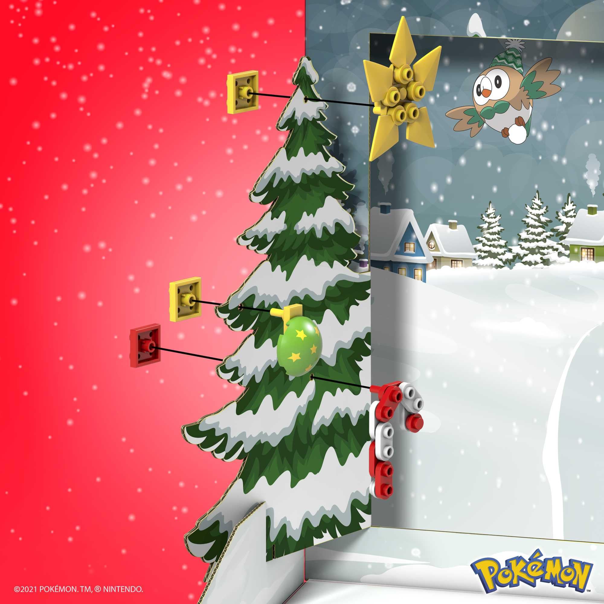 MEGA Pokémon Building Toys Set, Advent Calendar with 202 Pieces, 2 Poseable Characters and Accessories, for Kids, GYG99