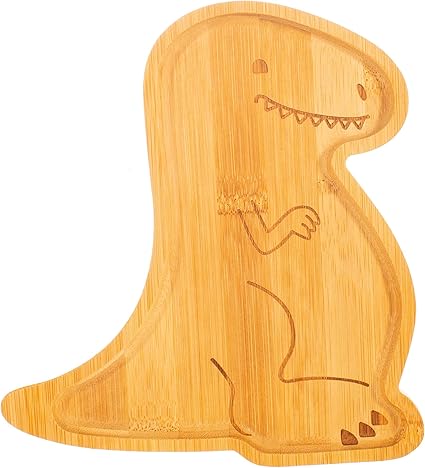 Sass & Belle T-Rex Bamboo Plate White Wabbit Retail