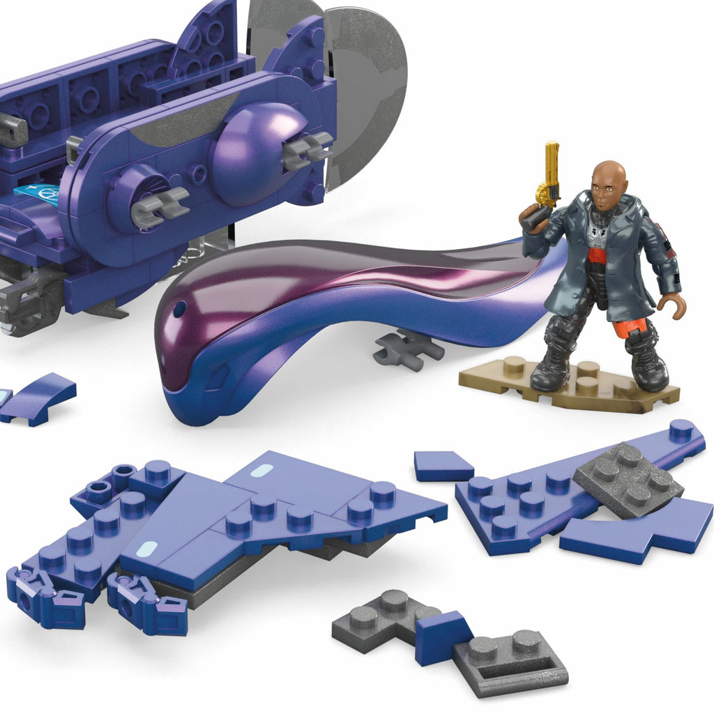Mattel MEGA Halo The Series Vehicle Building Toys Set, Renegade Banshee Aircraft with 205 Pieces, 2 Micro Action Figures